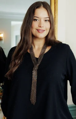 Toscane Boutique Accessoires|Bijou cravate strass CUIVRE