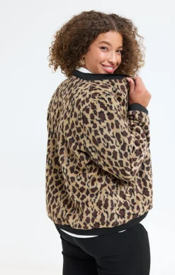Toscane Boutique Vestes|Bomber léopard CAMEL