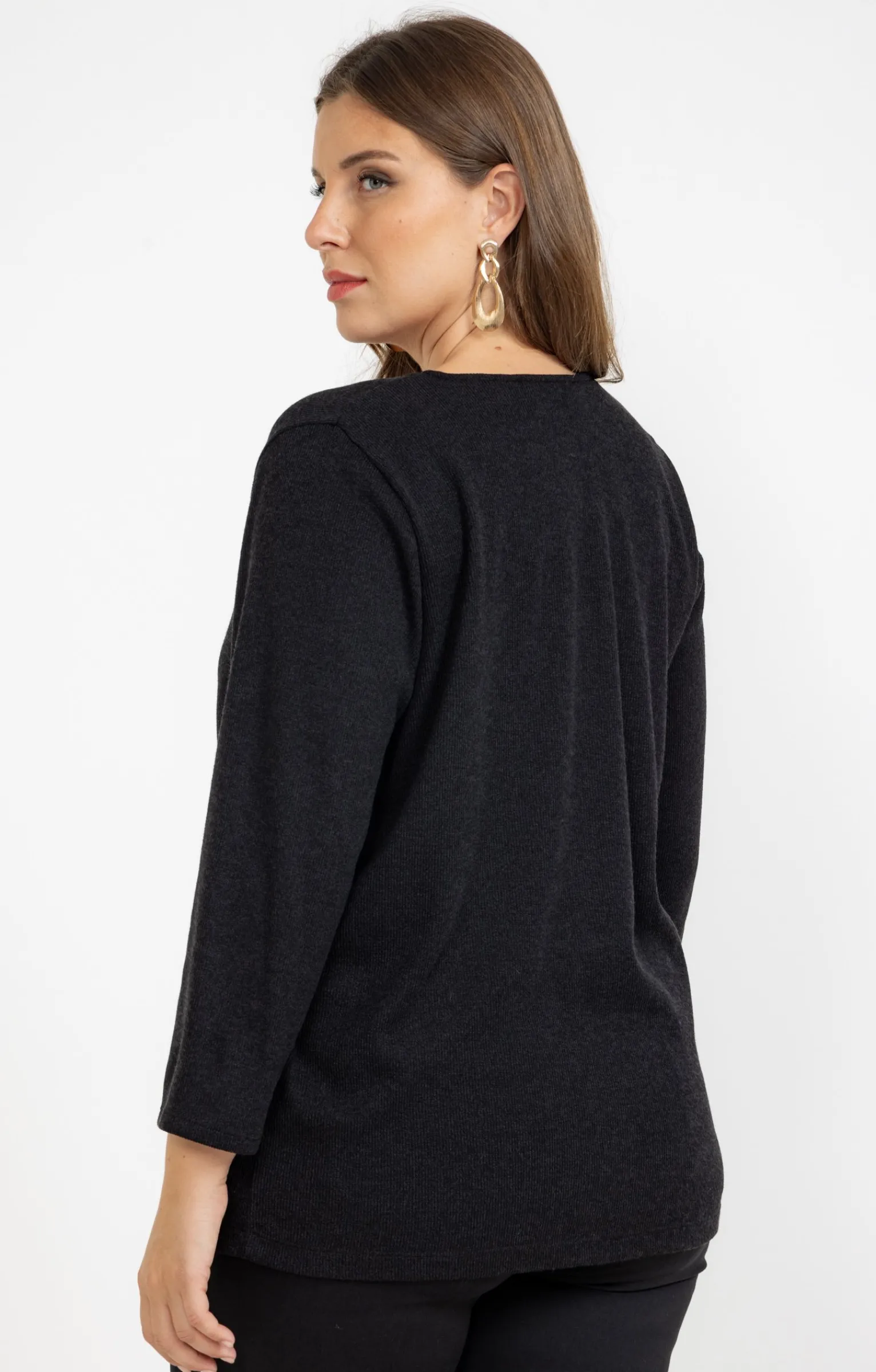 Toscane Boutique Pulls & Cardigans|Cardigan uni avec boutons fantaisies NOIR