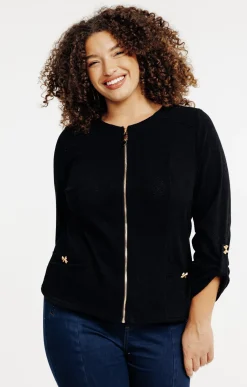 Toscane Boutique Pulls & Cardigans|Cardigan zippé NOIR