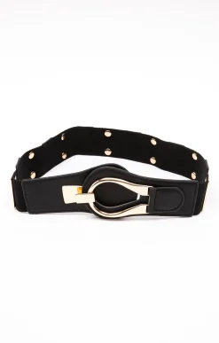 Toscane Boutique Accessoires|Ceinture large élastiquée NOIR