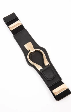 Toscane Boutique Accessoires|Ceinture large élastiquée NOIR