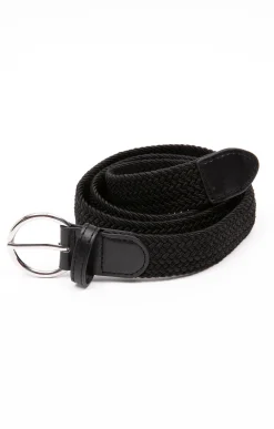 Toscane Boutique Accessoires|Ceinture tressée élastique NOIR
