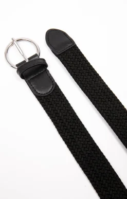Toscane Boutique Accessoires|Ceinture tressée élastique NOIR