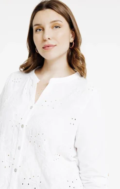 Toscane Boutique Chemisiers & Tuniques|Chemise avec broderies anglaises IVOIRE