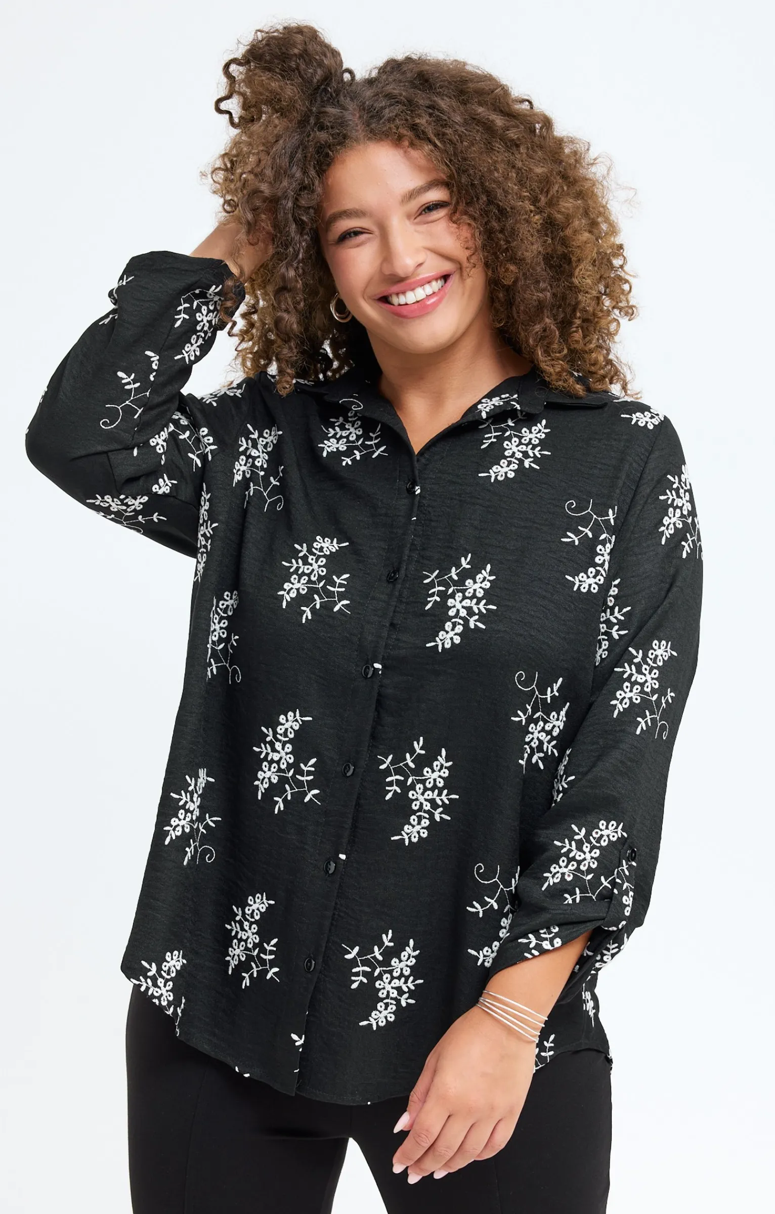 Toscane Boutique Chemisiers & Tuniques|Chemise brodée NOIR