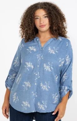 Toscane Boutique Chemisiers & Tuniques|Chemise brodée BLEU