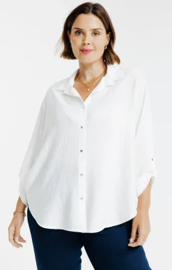Toscane Boutique Chemisiers & Tuniques|Chemise effet froissé ECRU