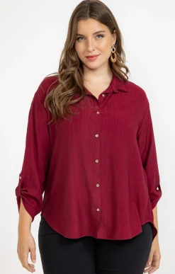 Toscane Boutique Chemisiers & Tuniques|Chemise effet froissé TERRACOTTA