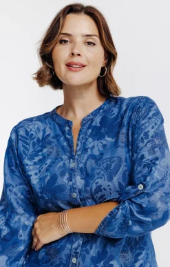 Toscane Boutique Chemisiers & Tuniques|Chemise en jean avec glitter BLEU