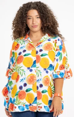 Toscane Boutique Chemisiers & Tuniques|Chemise imprimé pamplemousse MULTICOLORE
