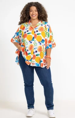 Toscane Boutique Chemisiers & Tuniques|Chemise imprimé pamplemousse MULTICOLORE
