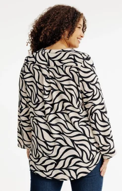 Toscane Boutique Chemisiers & Tuniques|Chemise imprimée NOIR