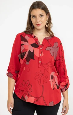 Toscane Boutique Chemisiers & Tuniques|Chemise imprimée ROUGE