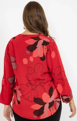 Toscane Boutique Chemisiers & Tuniques|Chemise imprimée ROUGE