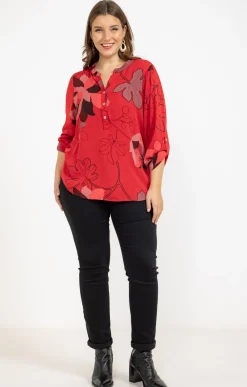 Toscane Boutique Chemisiers & Tuniques|Chemise imprimée ROUGE