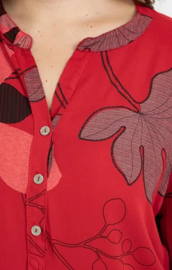 Toscane Boutique Chemisiers & Tuniques|Chemise imprimée ROUGE