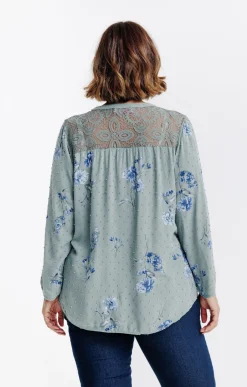 Toscane Boutique Chemisiers & Tuniques|Chemise imprimée avec plumetis TILLEUL