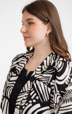 Toscane Boutique Chemisiers & Tuniques|Chemise imprimée ouverte NOIR