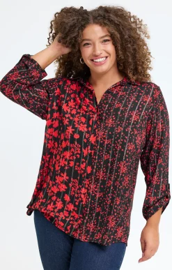 Toscane Boutique Chemisiers & Tuniques|Chemise imprimée patch NOIR