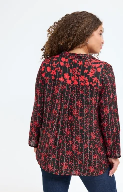 Toscane Boutique Chemisiers & Tuniques|Chemise imprimée patch NOIR