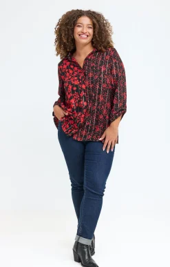 Toscane Boutique Chemisiers & Tuniques|Chemise imprimée patch NOIR