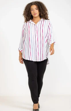 Toscane Boutique Chemisiers & Tuniques|Chemise rayée multicolore ECRU
