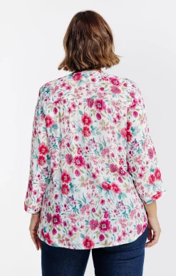 Toscane Boutique Chemisiers & Tuniques|Chemisier imprimé fleuri ECRU