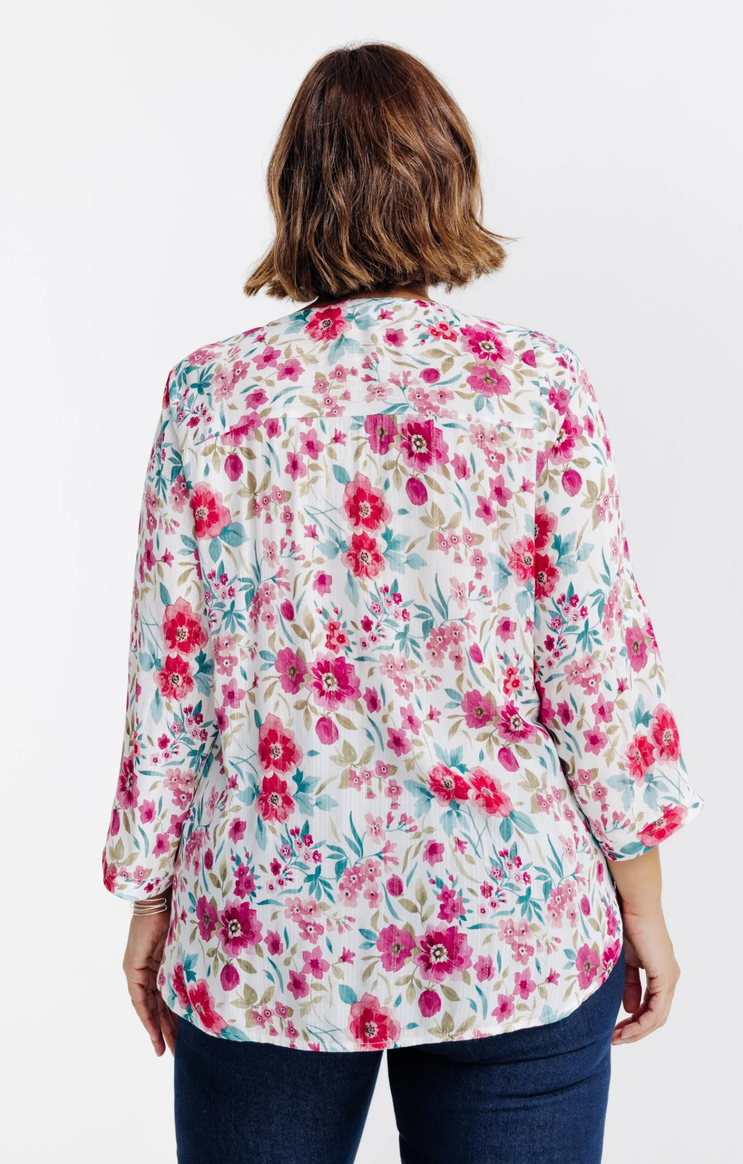 Toscane Boutique Chemisiers & Tuniques|Chemisier imprimé fleuri ECRU