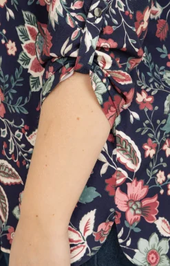 Toscane Boutique Chemisiers & Tuniques|Chemisier imprimé fleuri MARINE