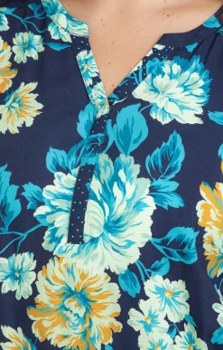 Toscane Boutique Chemisiers & Tuniques|Chemisier imprimé fleuri MARINE