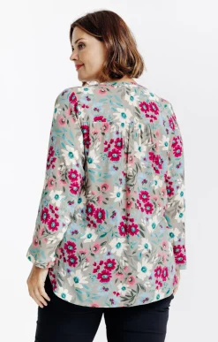 Toscane Boutique Chemisiers & Tuniques|Chemisier imprimé fleuri TILLEUL