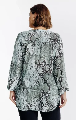 Toscane Boutique Chemisiers & Tuniques|Chemisier imprimé serpent KAKI