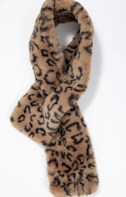 Toscane Boutique Accessoires|Col fourrure léopard BEIGE