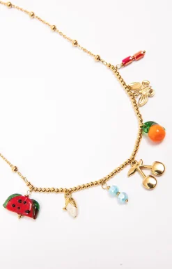 Toscane Boutique Accessoires|Collier avec pendentifs fruits MULTICOLORE
