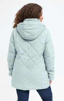 Toscane Boutique Parkas & Impers|Doudoune avec capuche et fausse fourrure KAKI CLAIR