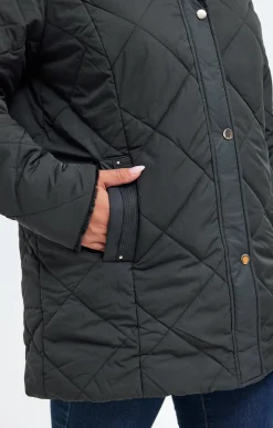 Toscane Boutique Parkas & Impers|Doudoune avec capuche et fausse fourrure NOIR