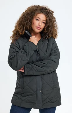 Toscane Boutique Parkas & Impers|Doudoune avec capuche et fausse fourrure NOIR