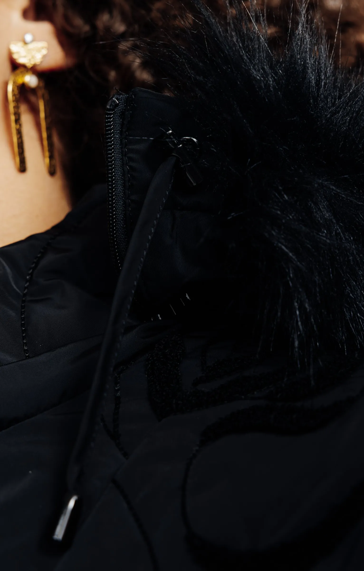 Toscane Boutique Parkas & Impers|Doudoune avec fleurs en relief NOIR