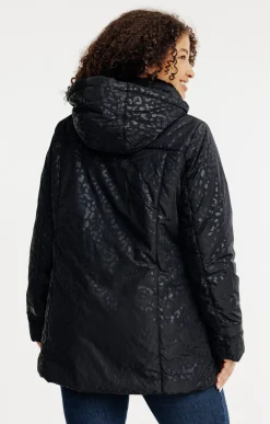Toscane Boutique Parkas & Impers|Doudoune avec imprimé léopard NOIR