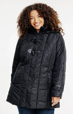 Toscane Boutique Parkas & Impers|Doudoune avec imprimé léopard NOIR