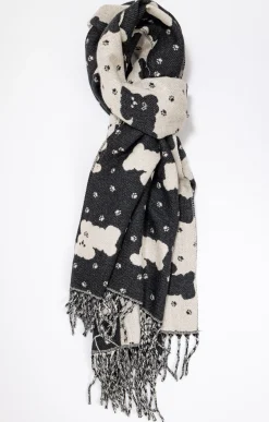Toscane Boutique Accessoires|Echarpe chaude caniche NOIR
