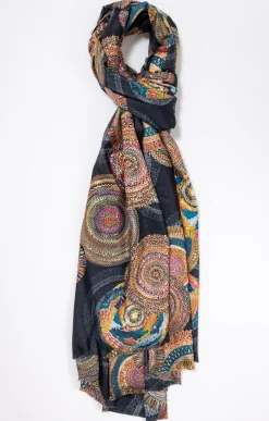 Toscane Boutique Accessoires|Echarpe chaude dessin rosace ANTHRACITE