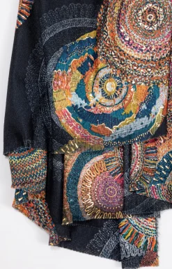 Toscane Boutique Accessoires|Echarpe chaude dessin rosace ANTHRACITE