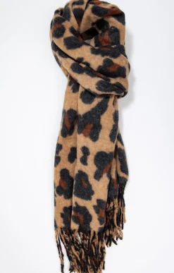 Toscane Boutique Accessoires|Echarpe douce imprimé léopard CAMEL