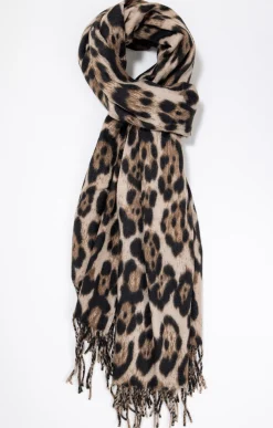 Toscane Boutique Accessoires|Echarpe douce imprimé léopard FAUVE