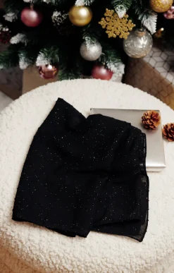 Toscane Boutique Accessoires|Etole e et spray paillettes silver NOIR