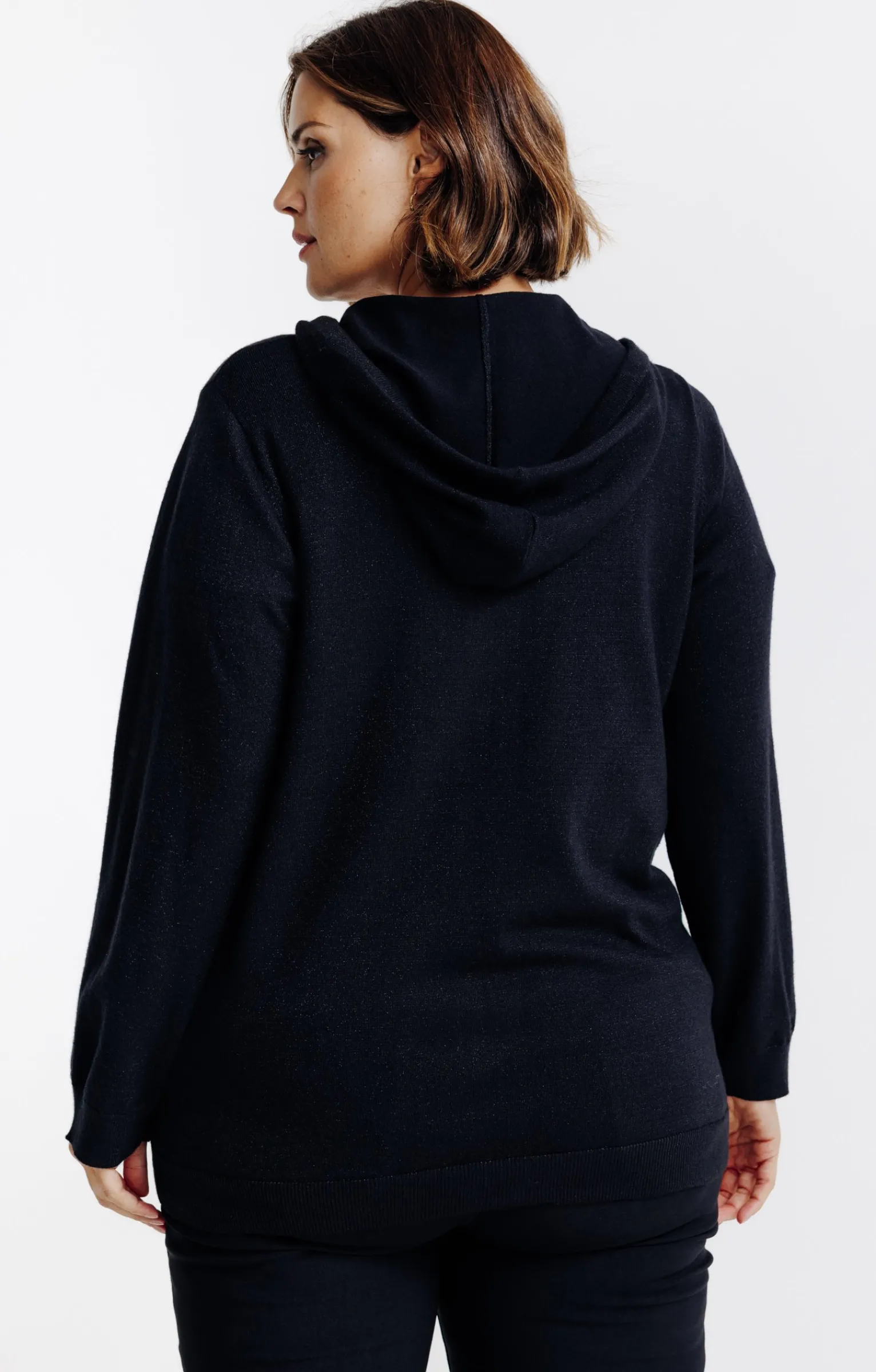 Toscane Boutique Pulls & Cardigans|Gilet à capuche avec lurex NOIR