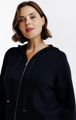 Toscane Boutique Pulls & Cardigans|Gilet à capuche avec lurex NOIR