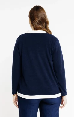 Toscane Boutique Pulls & Cardigans|Gilet court ouvert MARINE